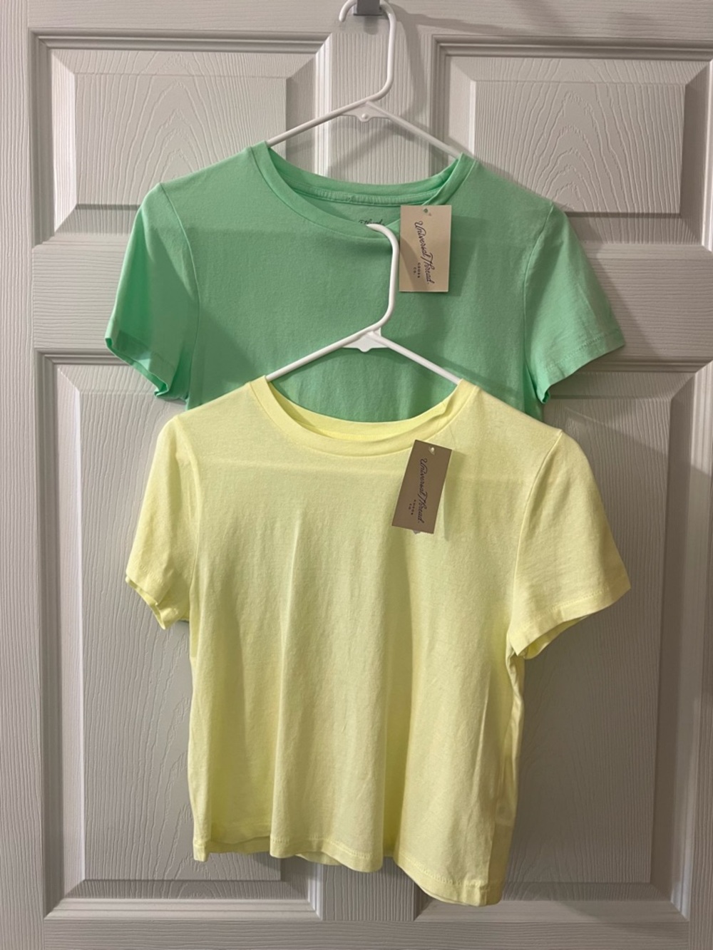 Set of (2) Short Sleeve Tees Mint Green & Butter Yellow NWT